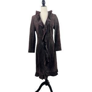 VTG Aria Brown Suede Long Coat